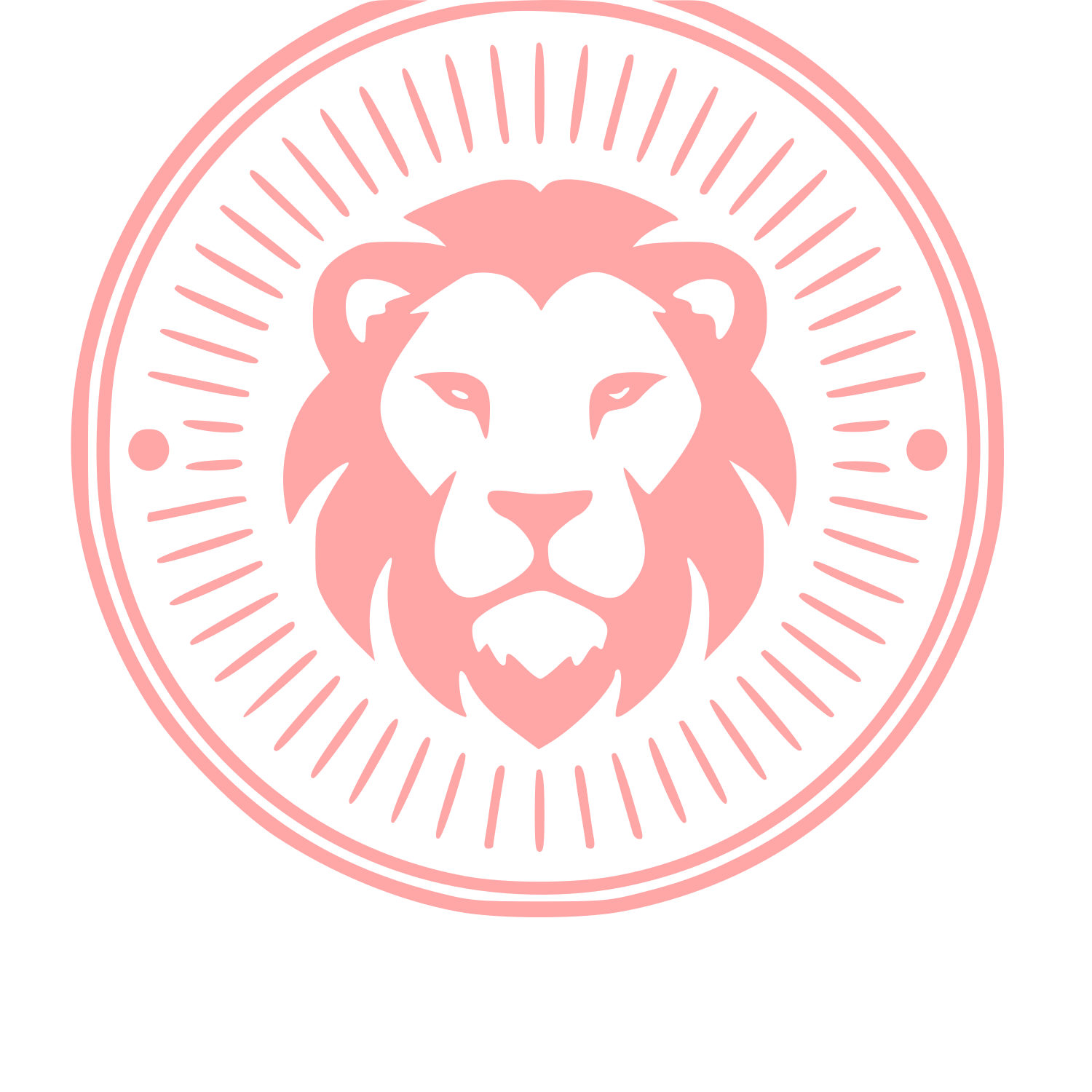 Lion Badge Stamp Logo #ffa6a6