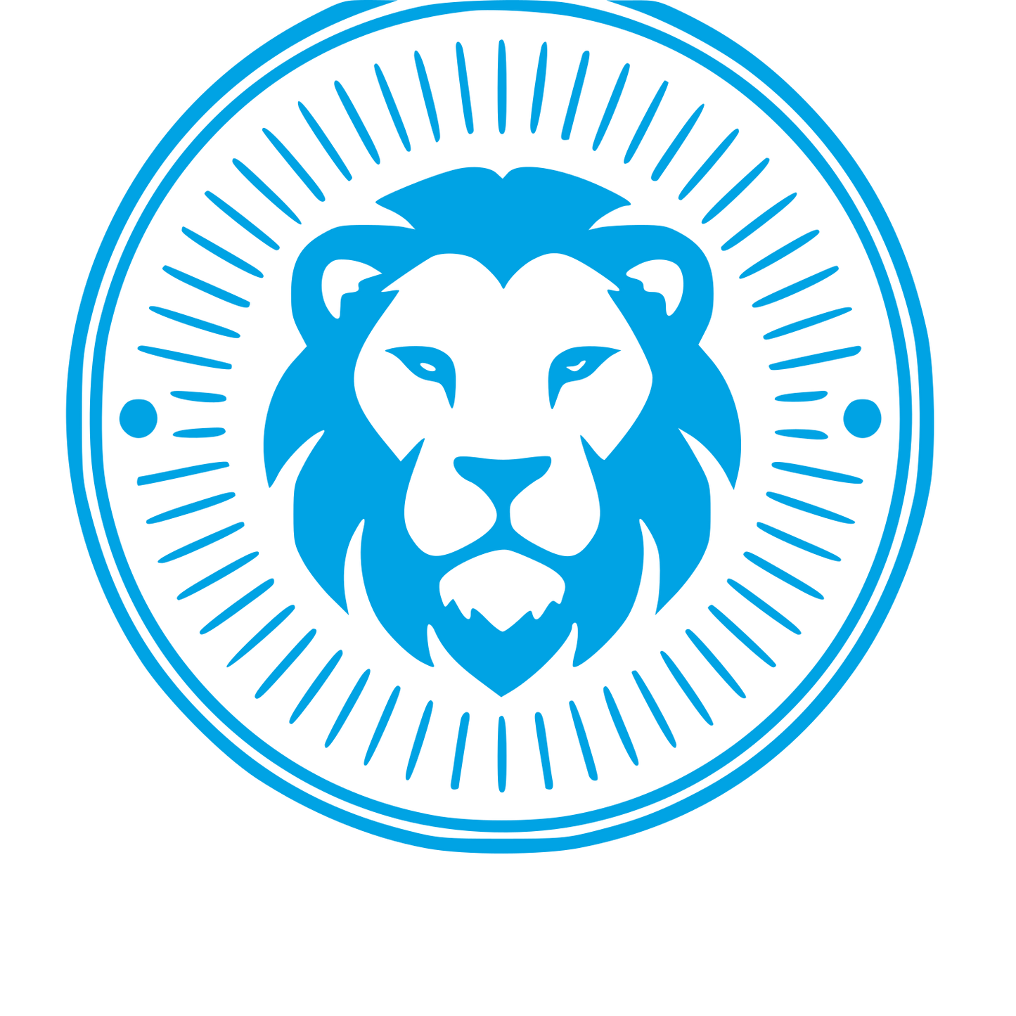 Lion Badge Stamp Logo #00a3e4