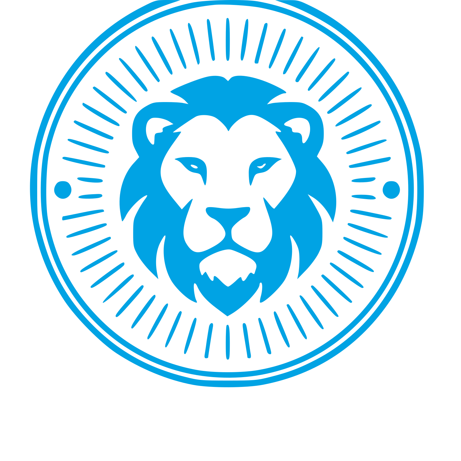 Lion Badge Stamp Logo #00a3e4