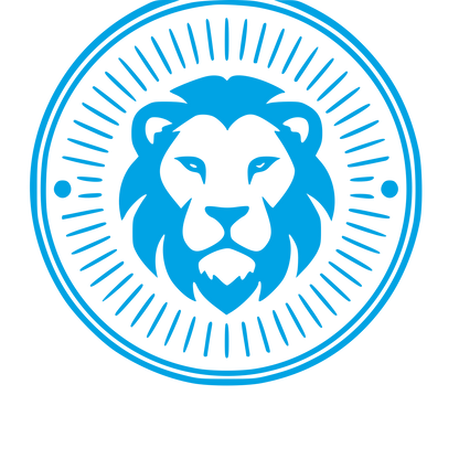 Lion Badge Stamp Logo #00a3e4
