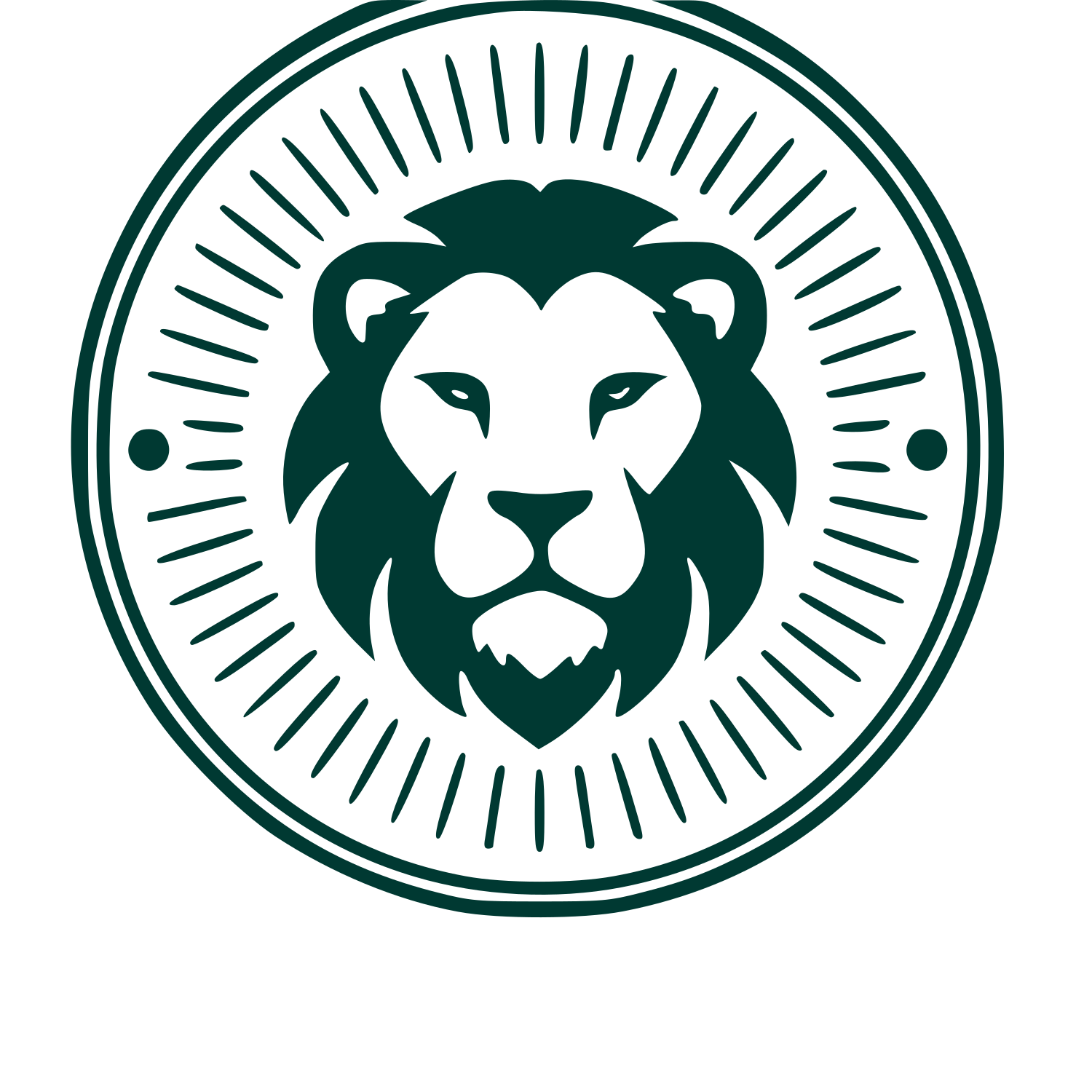 Lion Badge Stamp Logo #003932