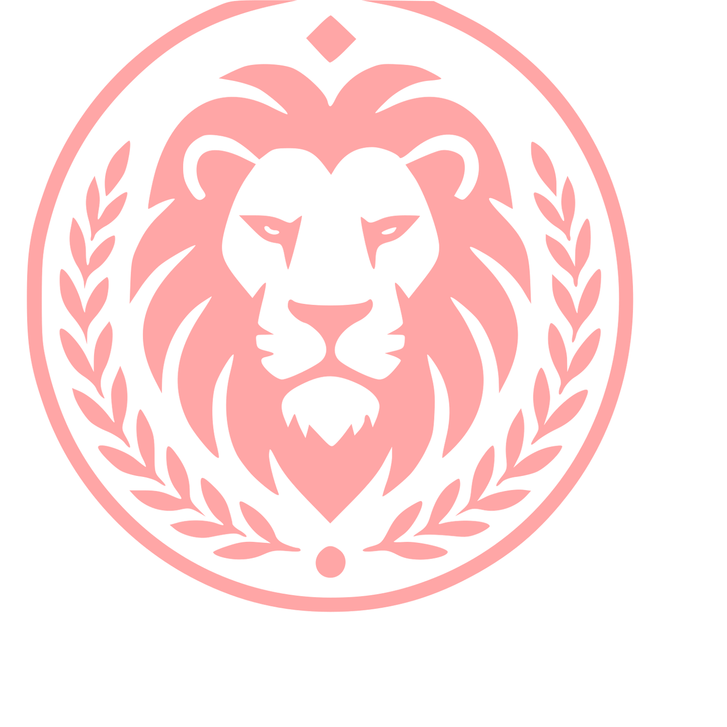 Lion Wreath Badge Logo #ffa6a6