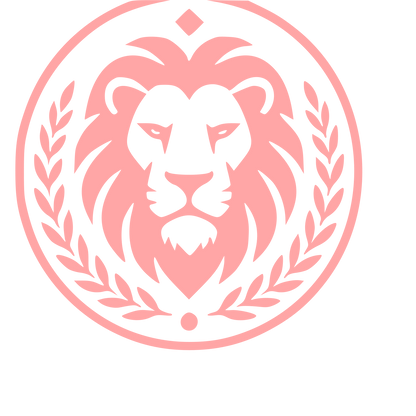 Lion Wreath Badge Logo #ffa6a6
