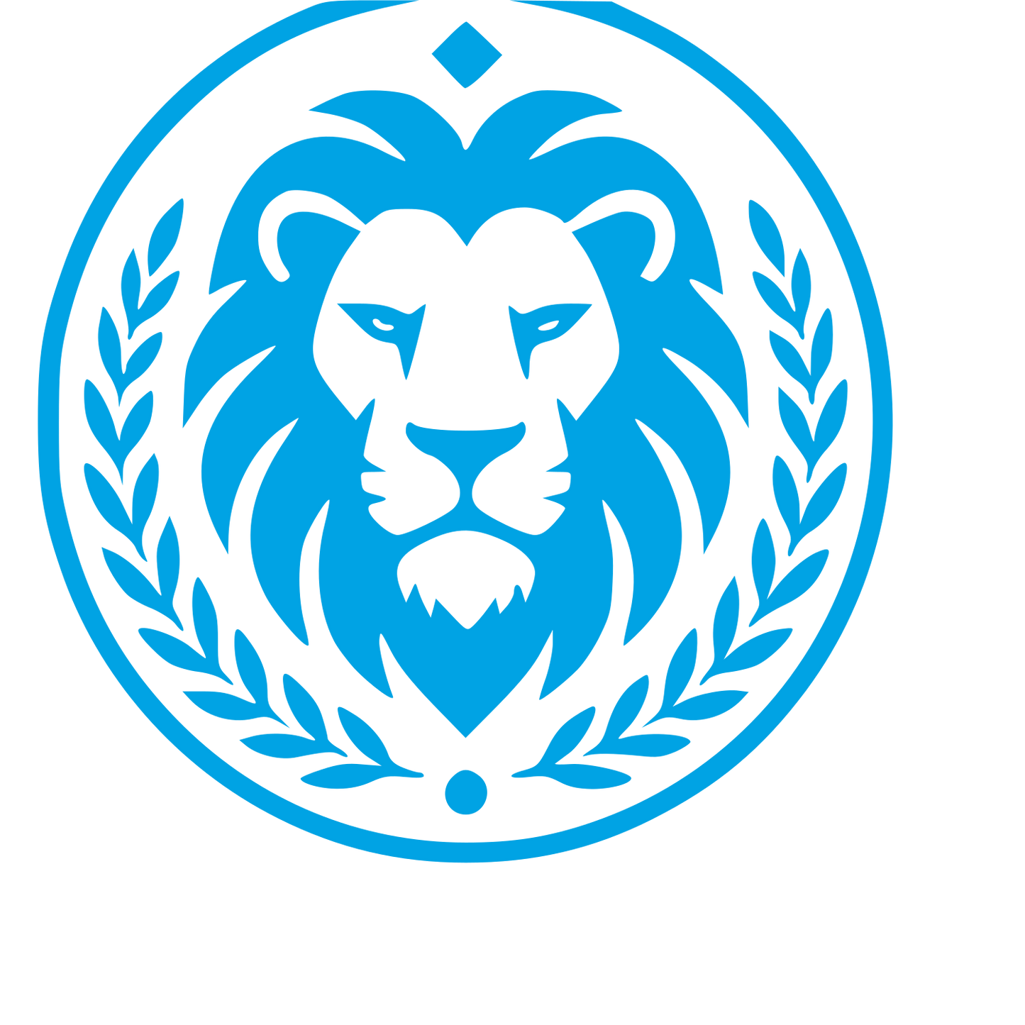 Lion Wreath Badge Logo #00a3e4