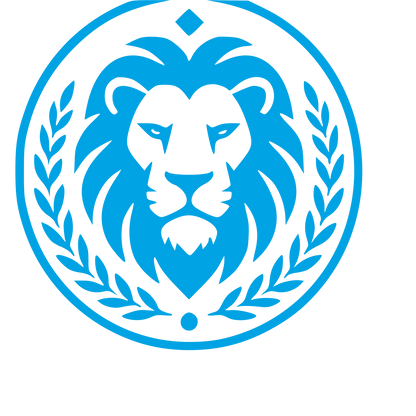 Lion Wreath Badge Logo #00a3e4