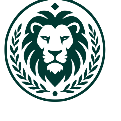 Lion Wreath Badge Logo #003932