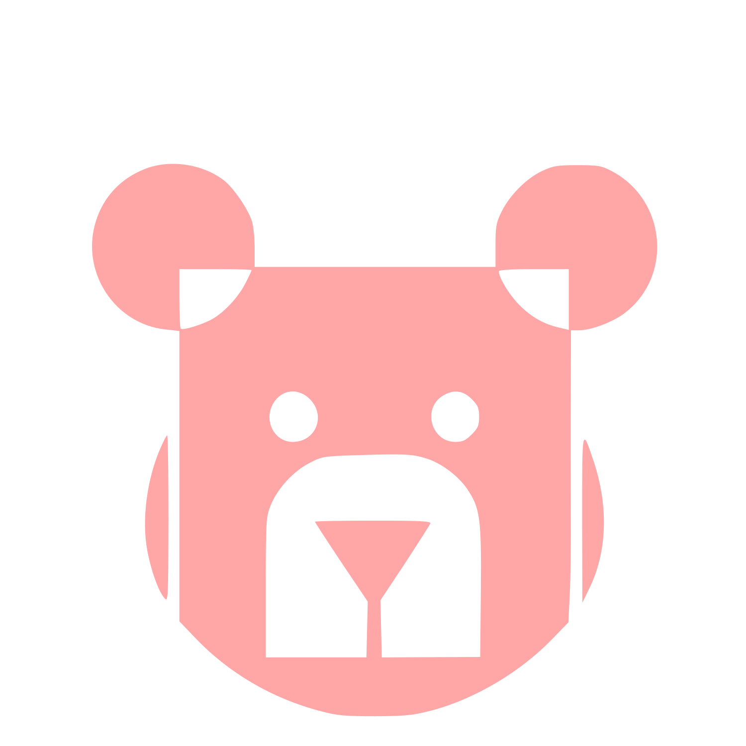 Bauhaus Bear Head Logo #ffa6a6