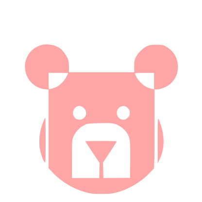 Bauhaus Bear Head Logo #ffa6a6