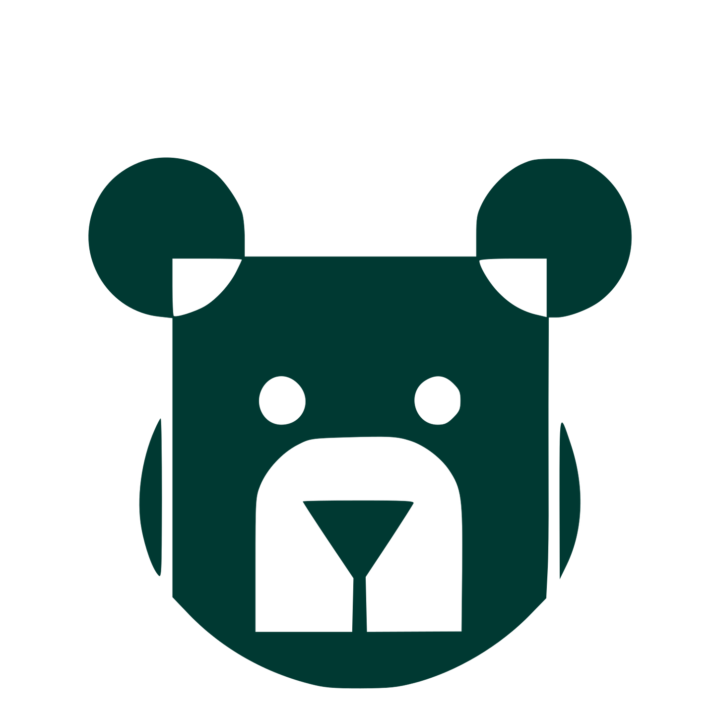 Bauhaus Bear Head Logo #003932