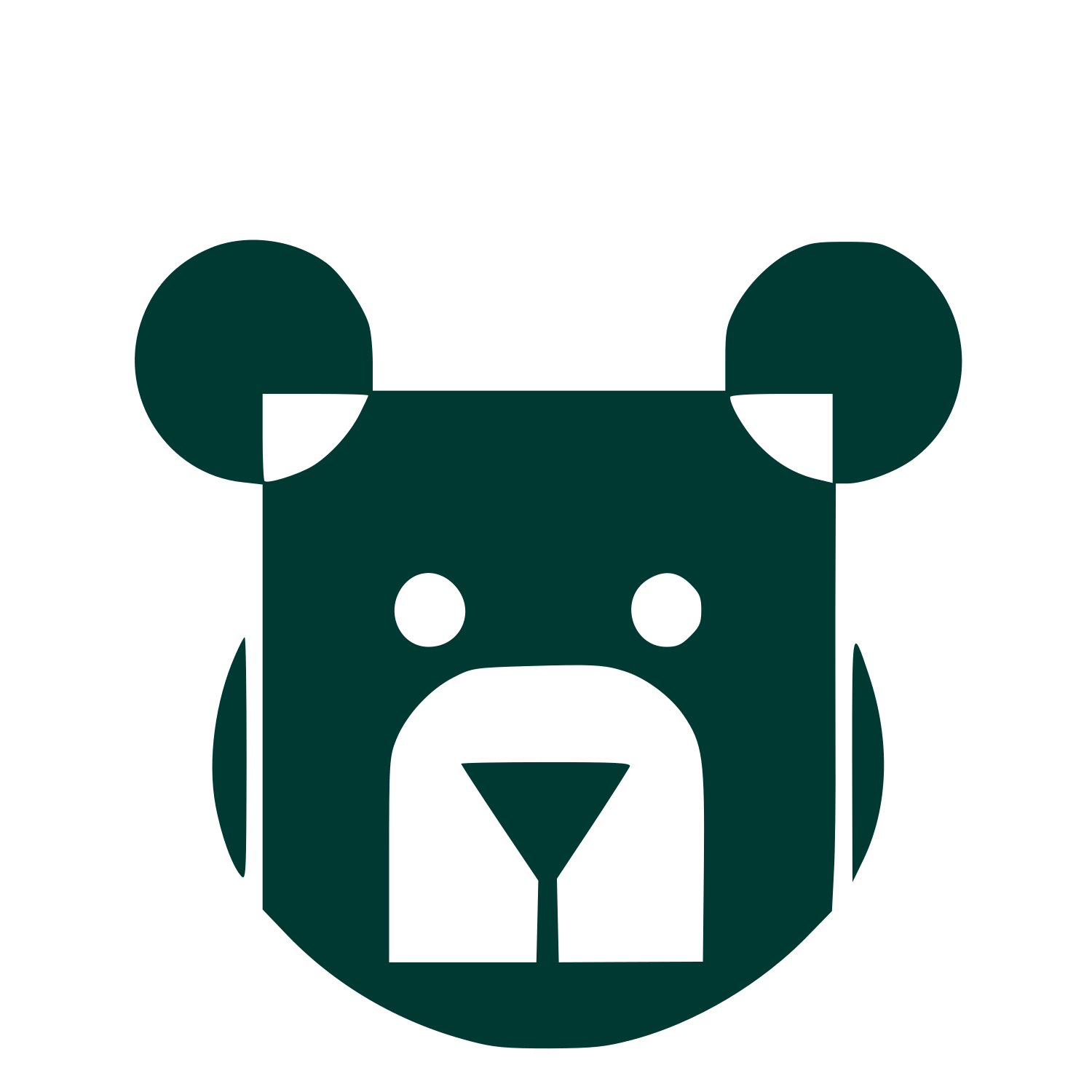 Bauhaus Bear Head Logo #003932