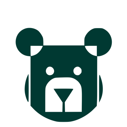 Bauhaus Bear Head Logo #003932