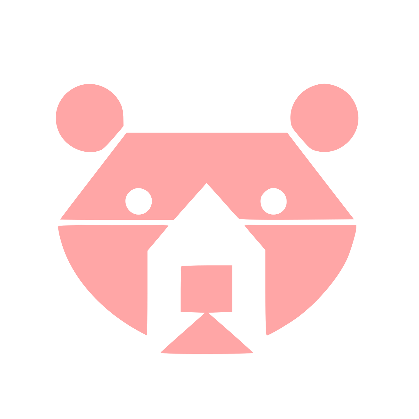Bauhaus Bear House Logo #ffa6a6