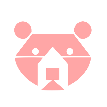Bauhaus Bear House Logo #ffa6a6