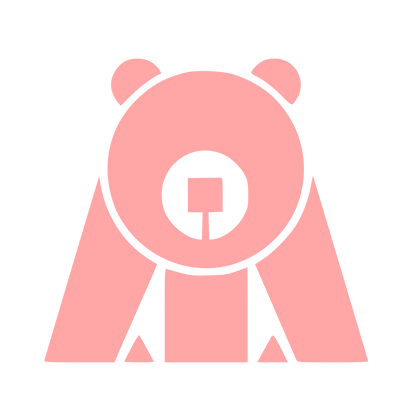 Bauhaus Bear Logo #ffa6a6