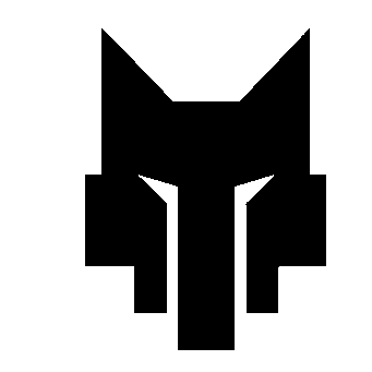 Brutalist Wolf Head Logo