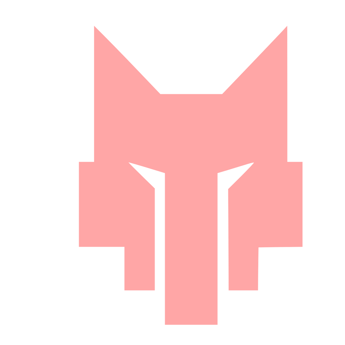 Brutalist Wolf Head Logo #ffa6a6