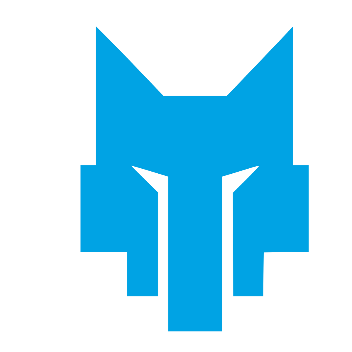 Brutalist Wolf Head Logo #00a3e4