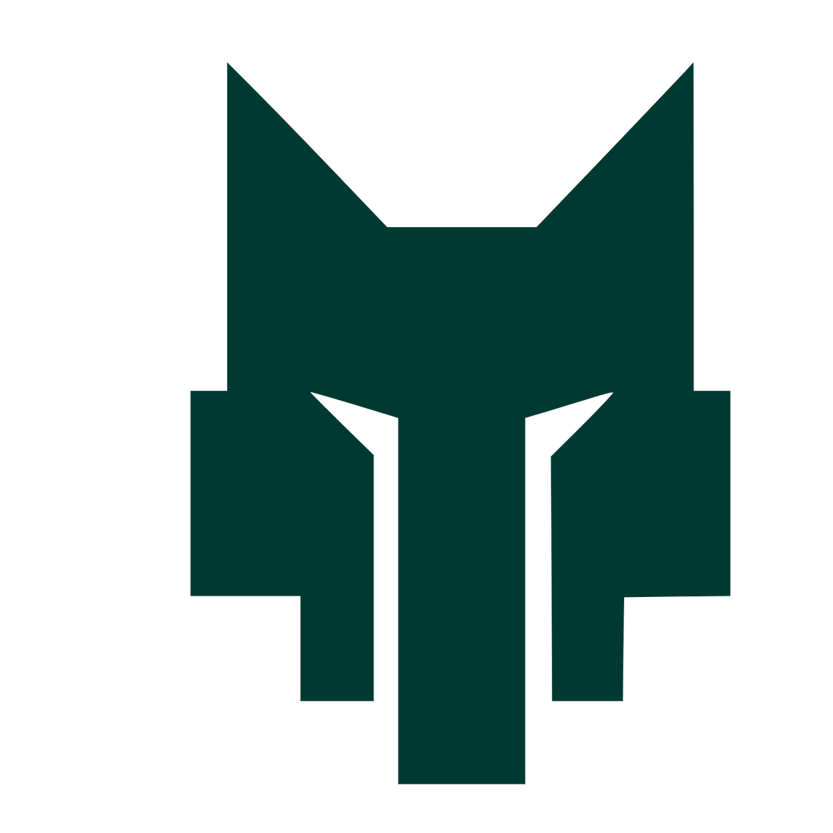 Brutalist Wolf Head Logo #003932