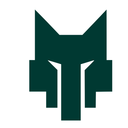Brutalist Wolf Head Logo #003932