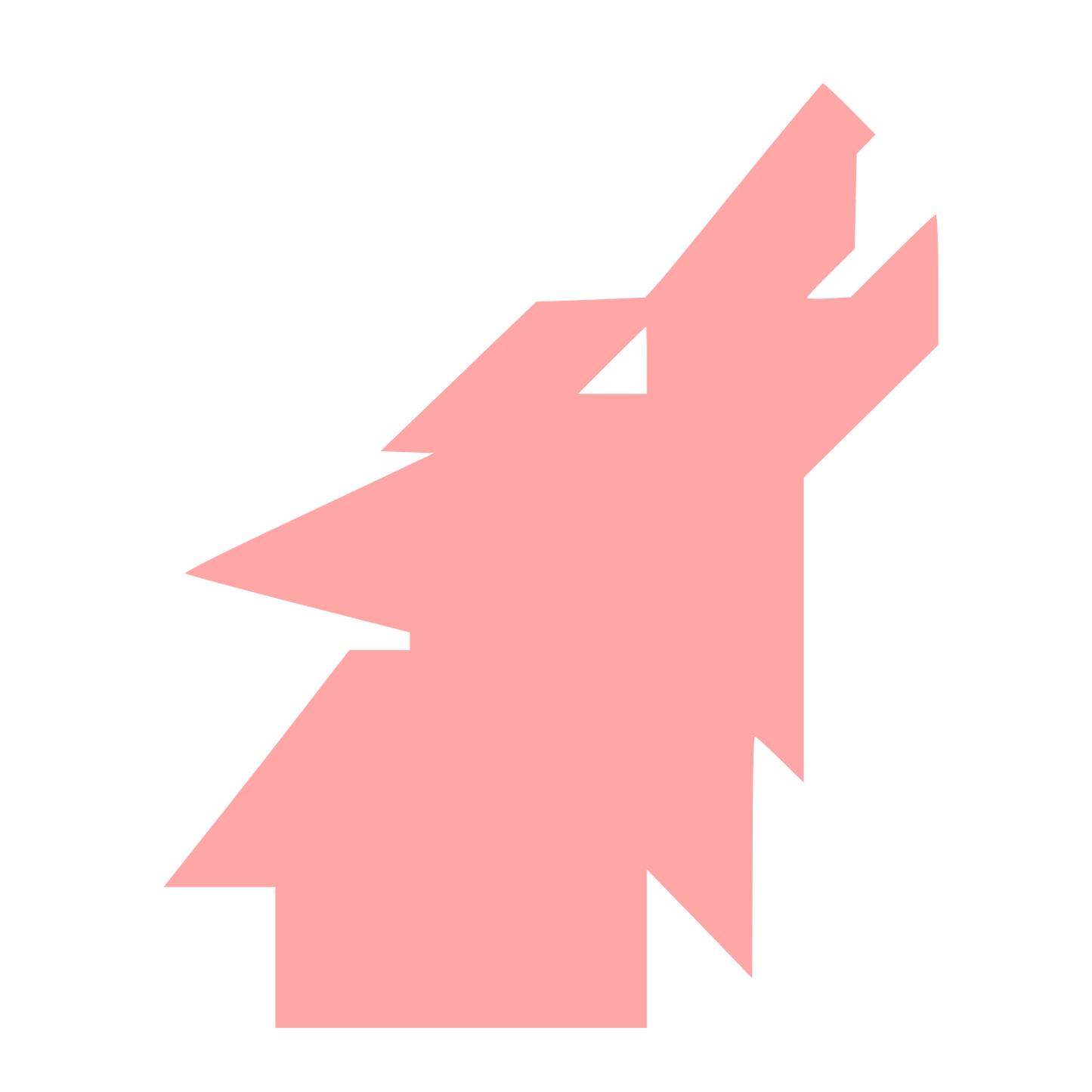 Geometric Wolf Head Logo #ffa6a6