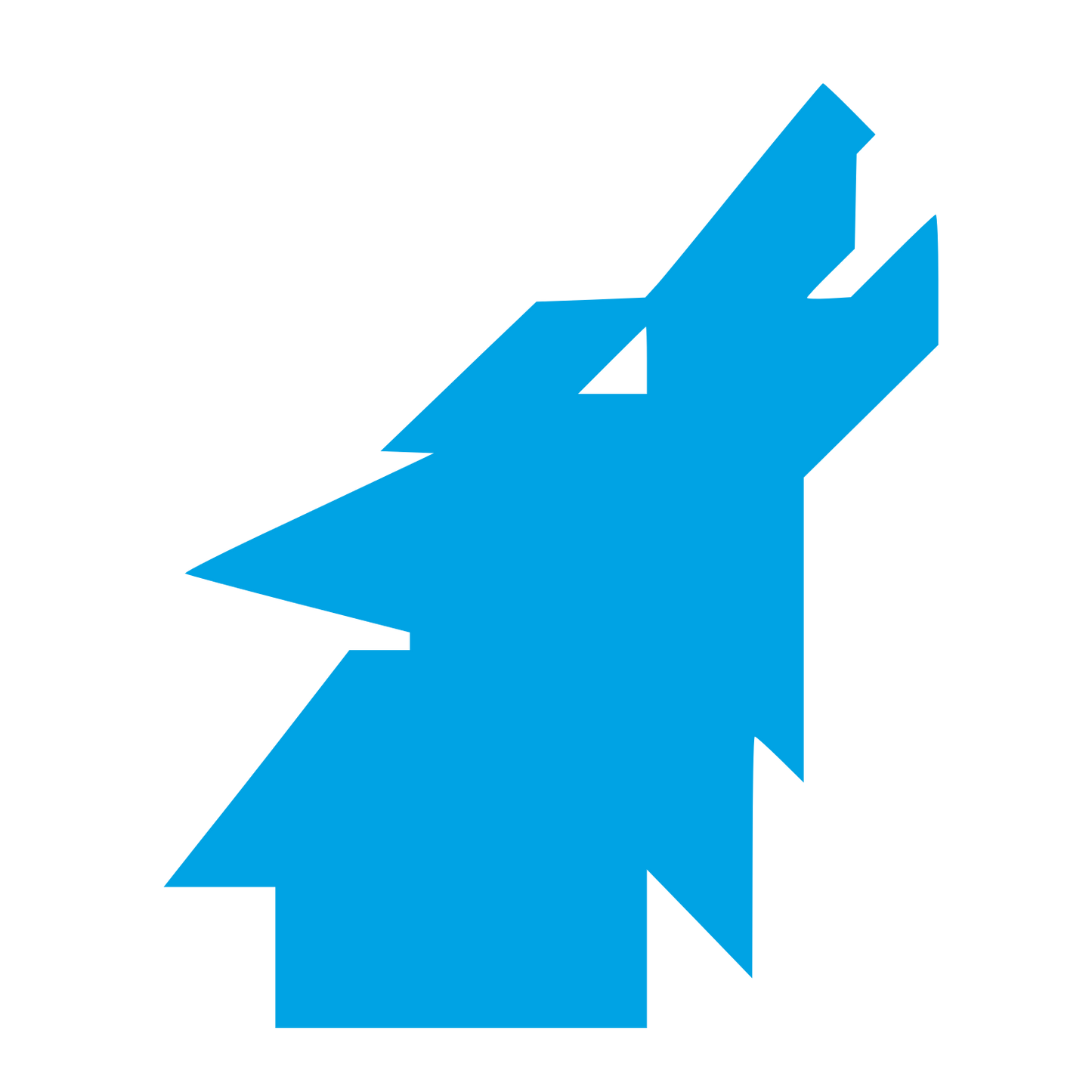 Geometric Wolf Head Logo #00a3e4