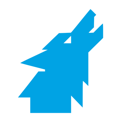 Geometric Wolf Head Logo #00a3e4