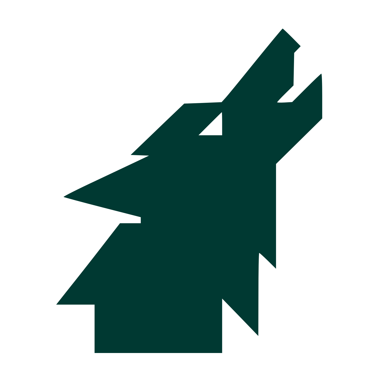 Geometric Wolf Head Logo #003932