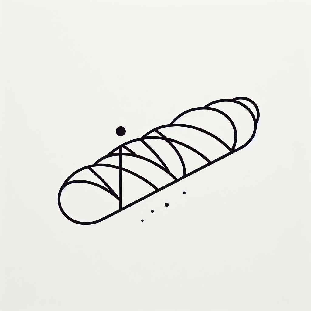 Line Baguette Bread Logo