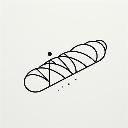 Line Baguette Bread Logo