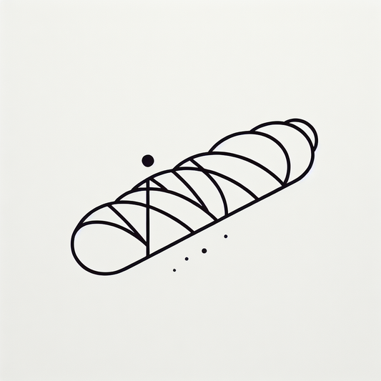 Line Baguette Bread Logo
