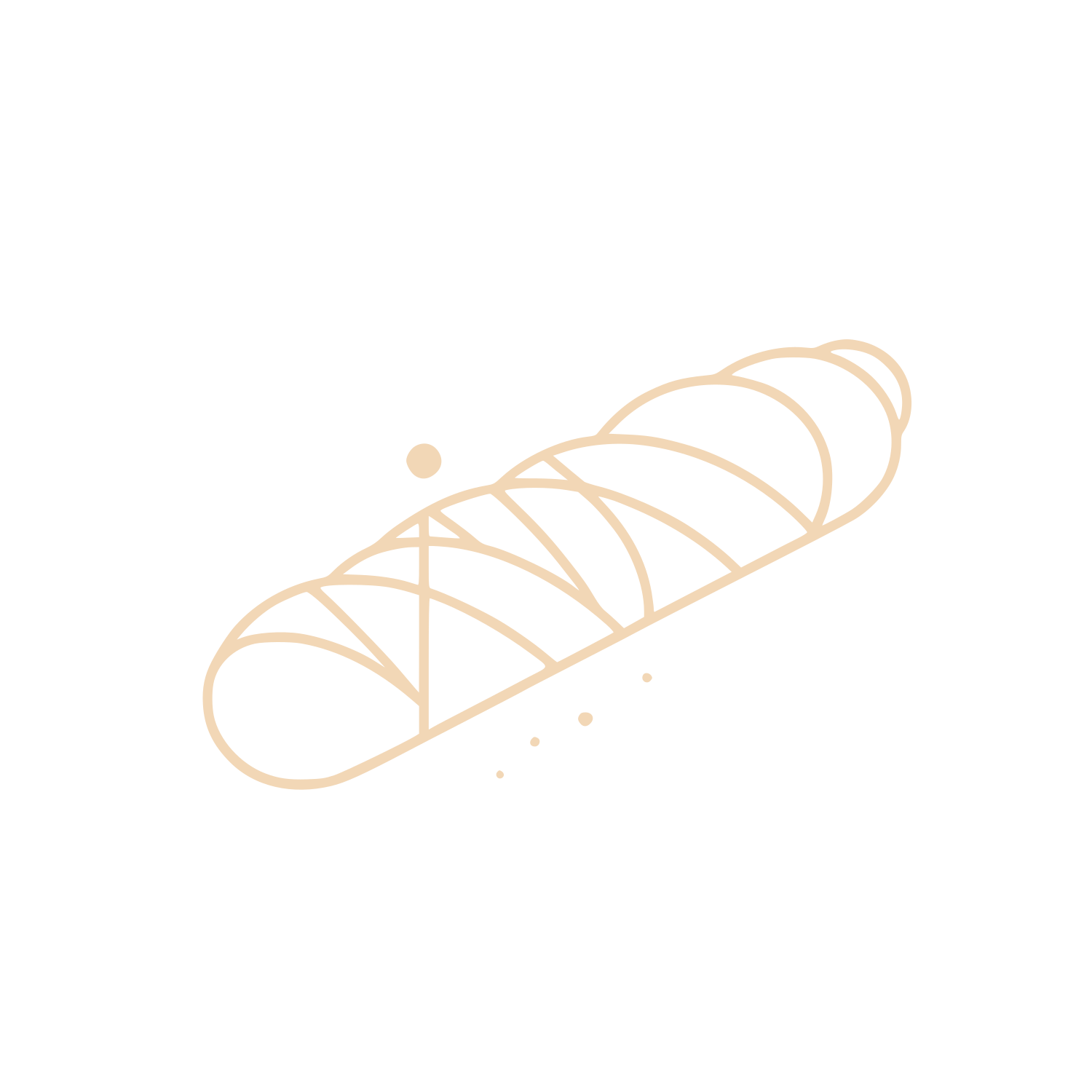 Line Baguette Bread Logo #F2D7B6