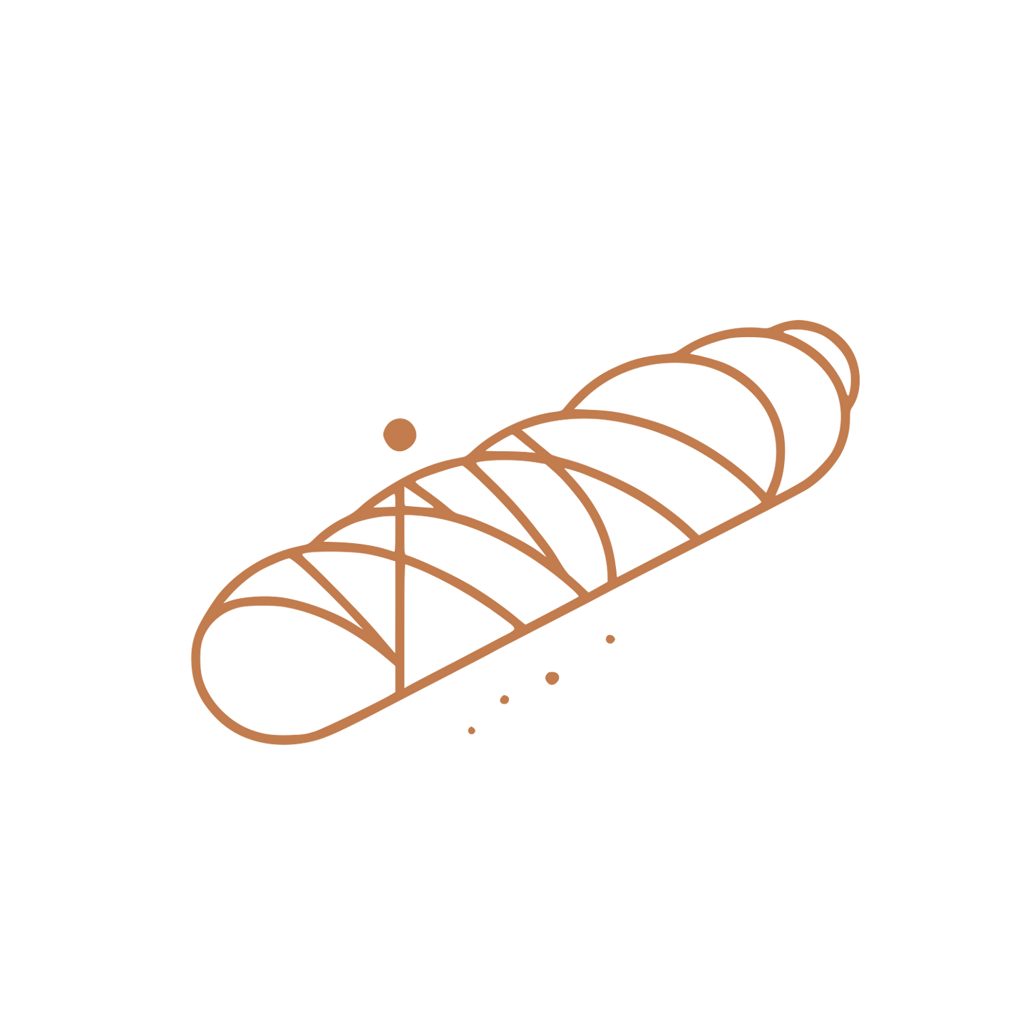 Line Baguette Bread Logo #C27C4D