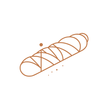 Line Baguette Bread Logo #C27C4D