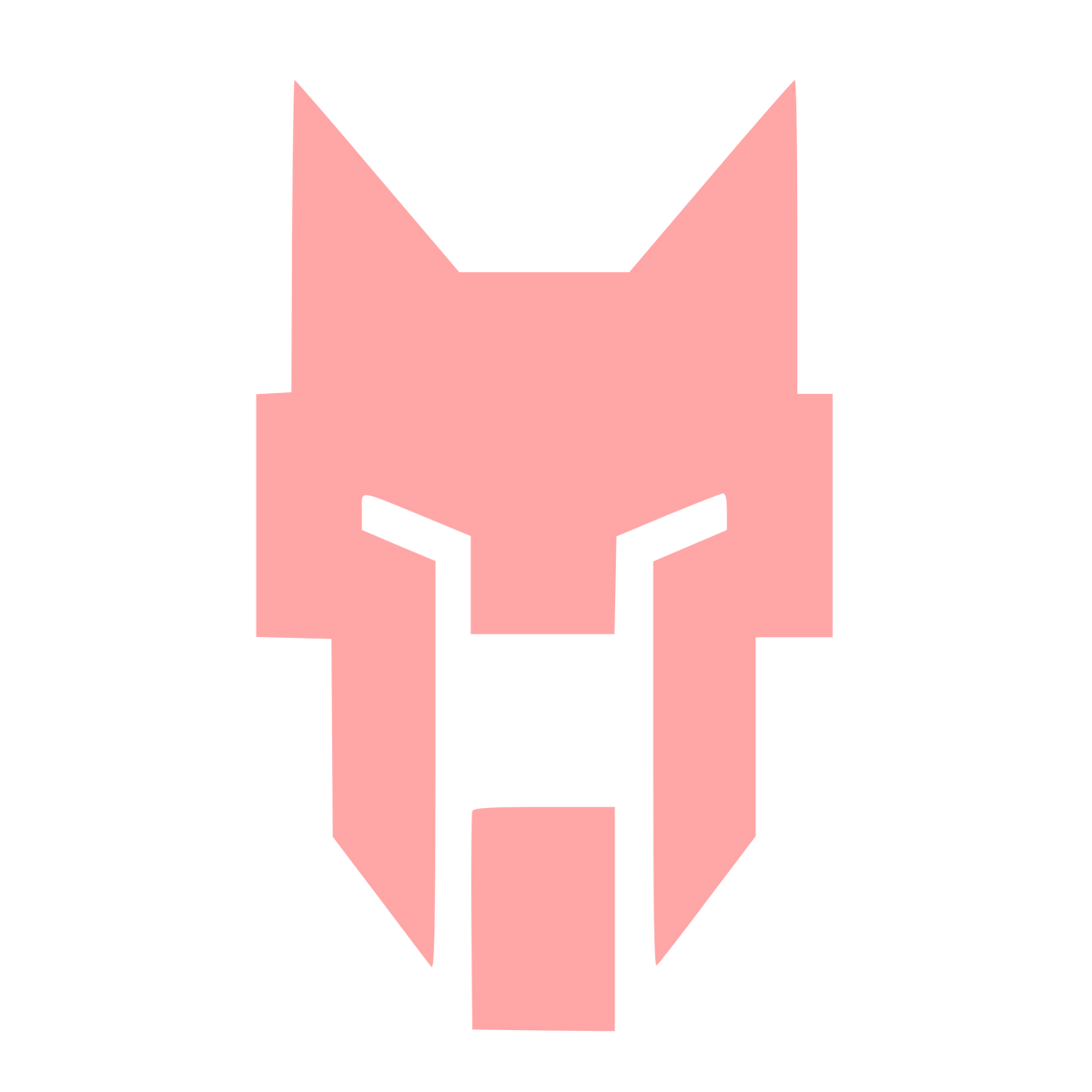 Brutalist Wolf Face Logo #ffa6a6