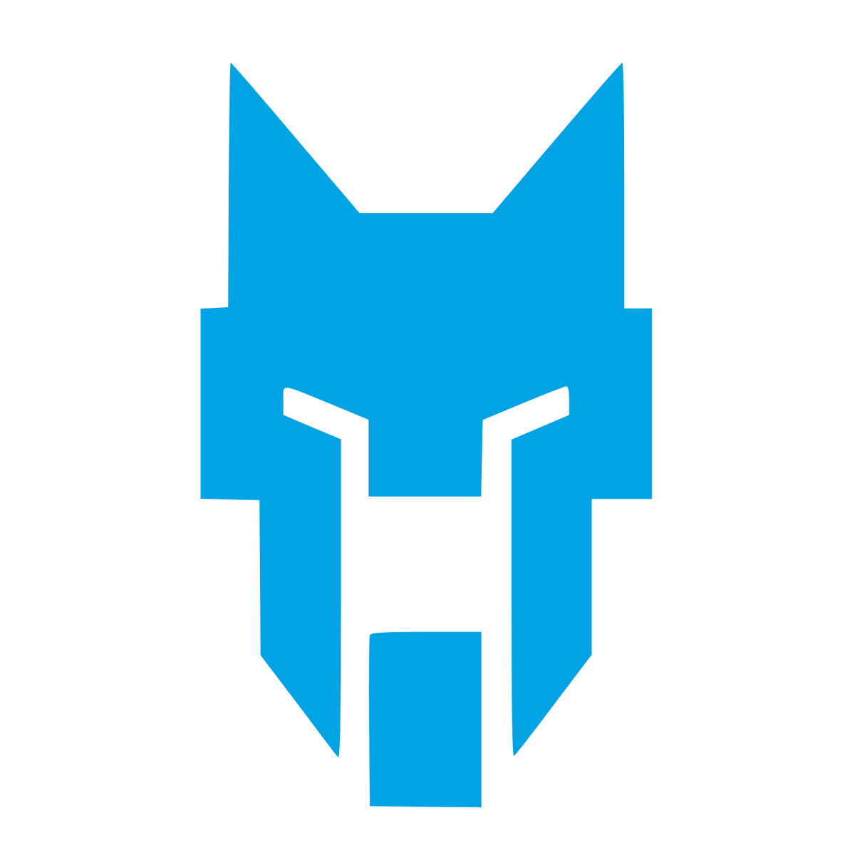 Brutalist Wolf Face Logo #00a3e4