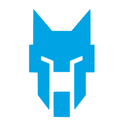 Brutalist Wolf Face Logo #00a3e4