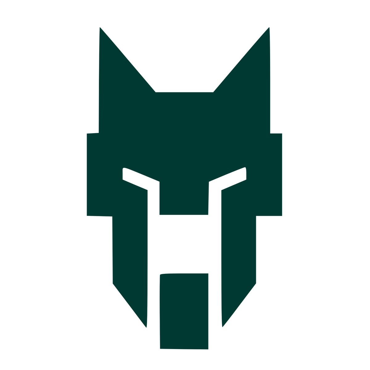 Brutalist Wolf Face Logo #003932