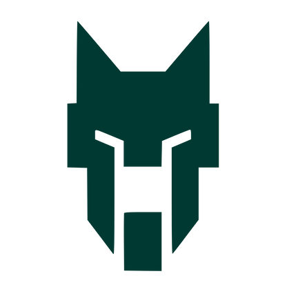 Brutalist Wolf Face Logo #003932