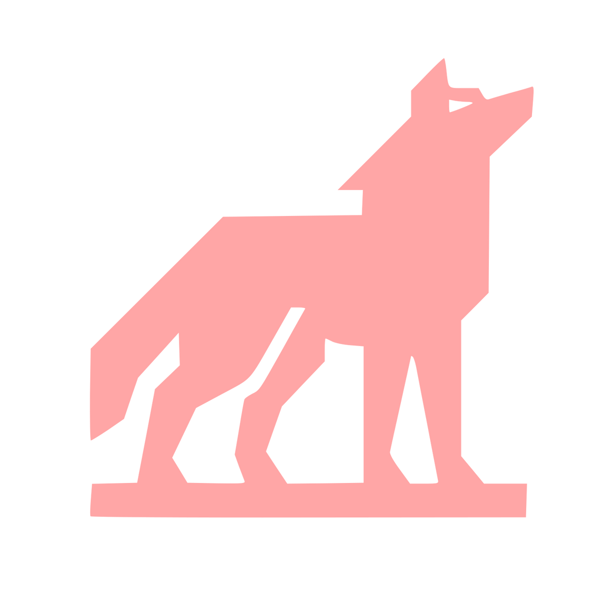 Brutalist Wolf Logo #ffa6a6