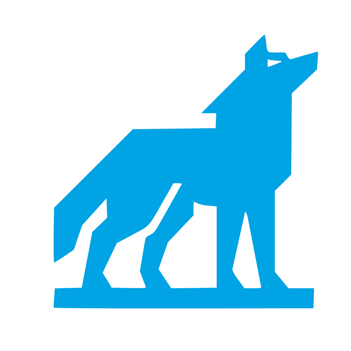 Brutalist Wolf Logo #00a3e4