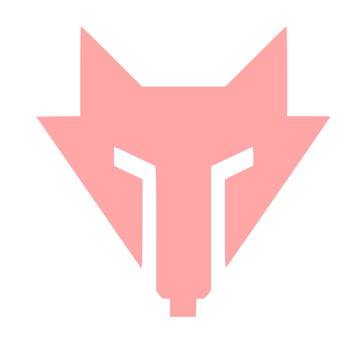 Brutalist Wolf Head Logo #ffa6a6
