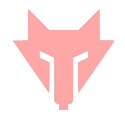 Brutalist Wolf Head Logo #ffa6a6