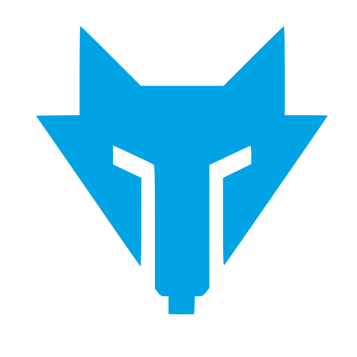 Brutalist Wolf Head Logo #00a3e4