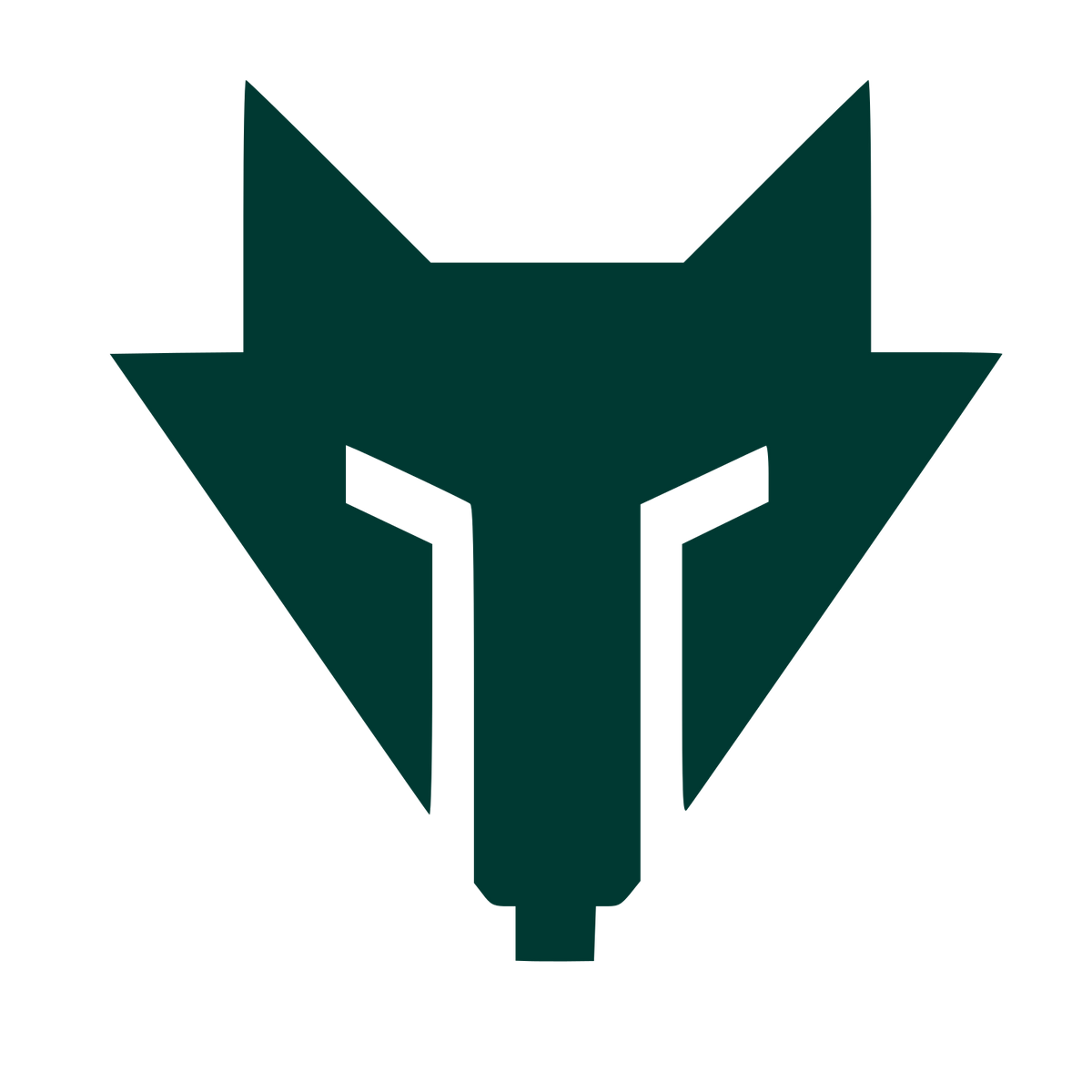 Brutalist Wolf Head Logo #003932