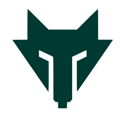 Brutalist Wolf Head Logo #003932