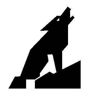 Howling Wolf Brutalist Logo