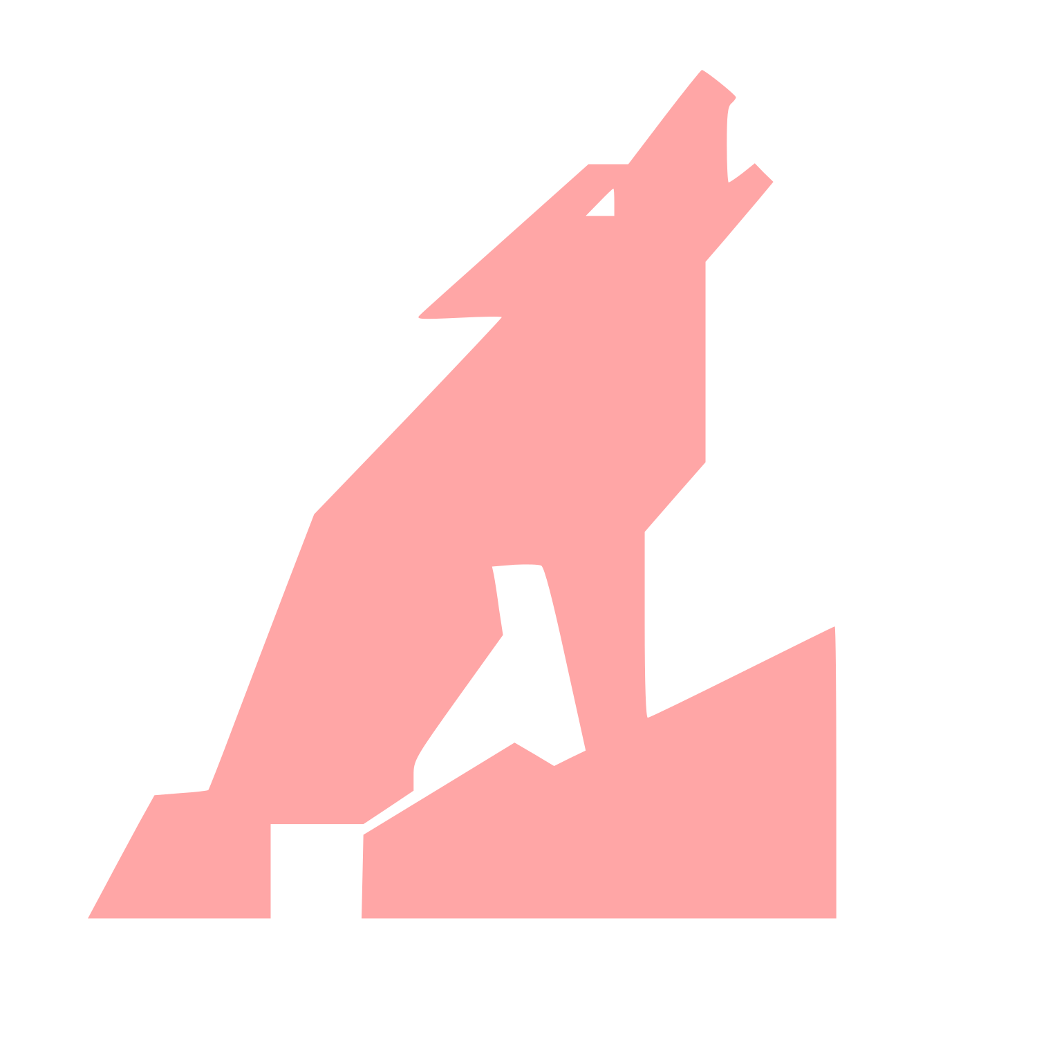 Howling Wolf Brutalist Logo #ffa6a6