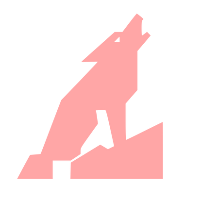 Howling Wolf Brutalist Logo #ffa6a6