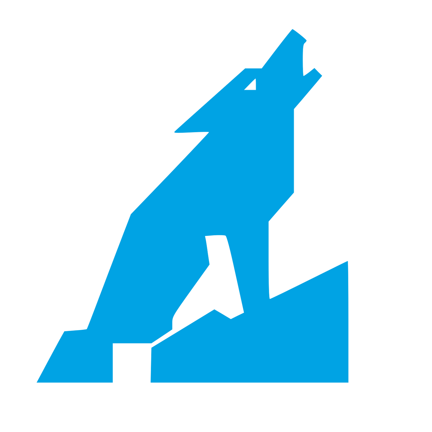 Howling Wolf Brutalist Logo #00a3e4