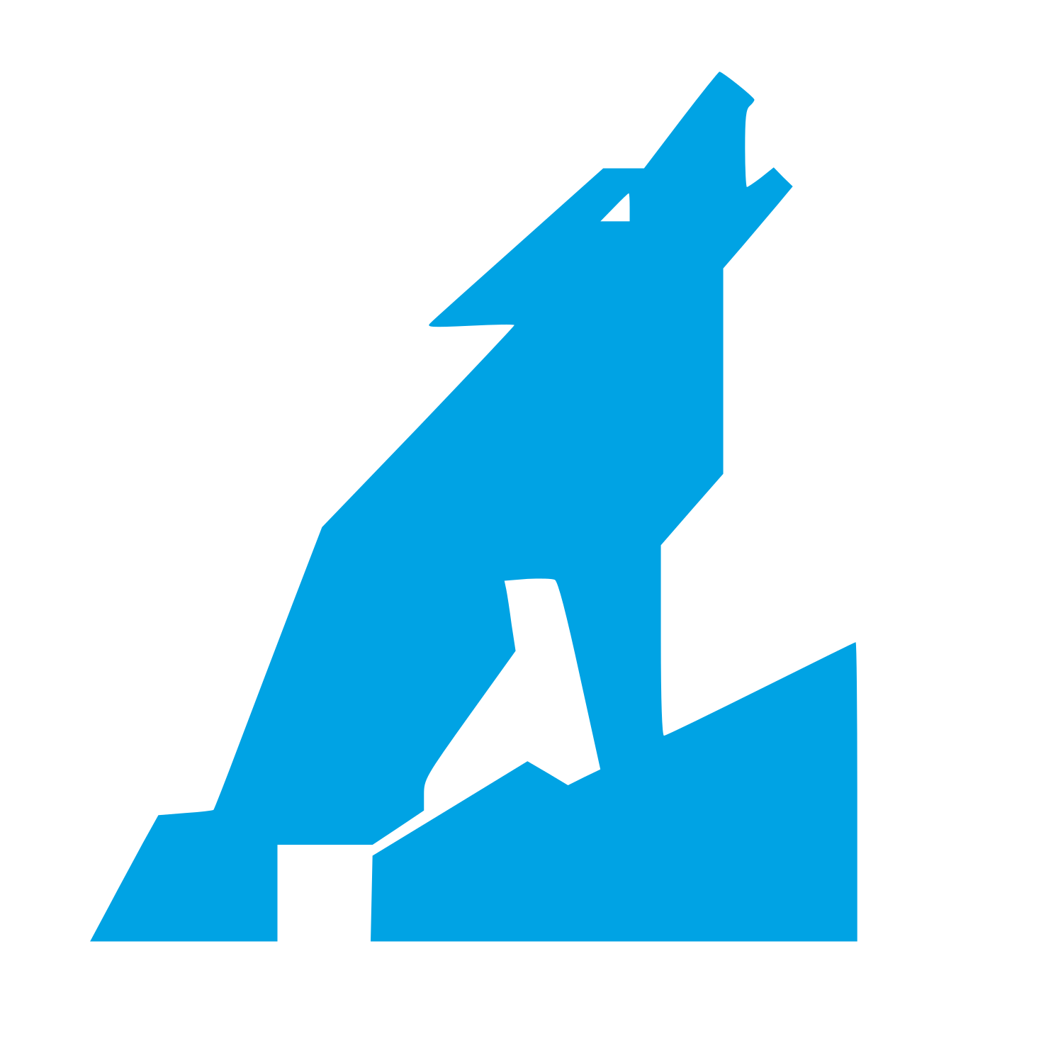 Howling Wolf Brutalist Logo #00a3e4